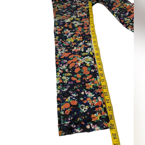 Meave By Anthropology Floral Motif Hi Waist Skinny Slit Jeans Size 26 - Picture 15 of 16
